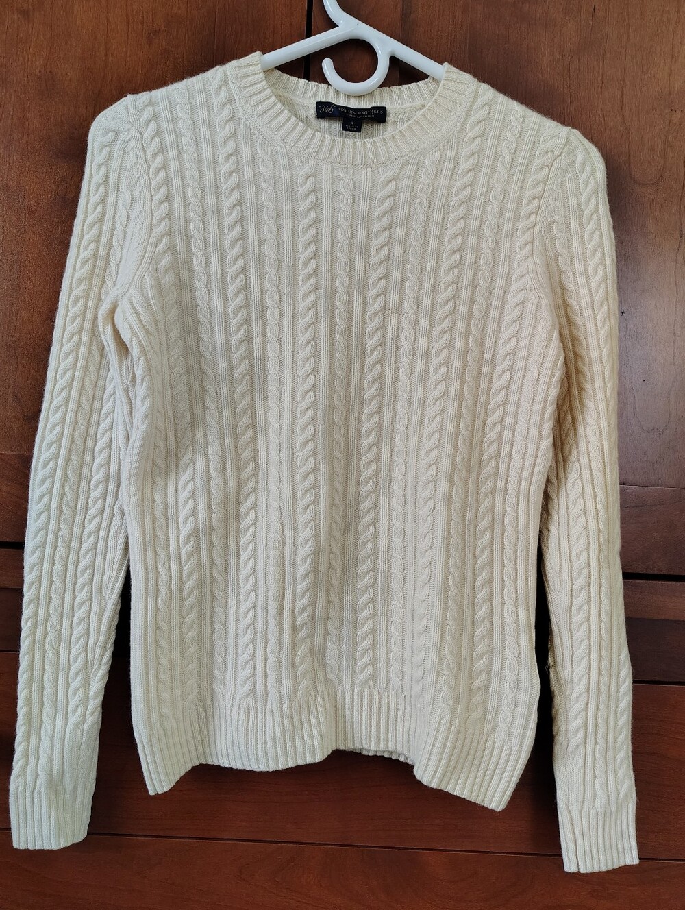 Brooks Brothers Cashmere Cream Cable Knit Sweater Size S